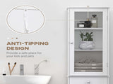 Bathroom Storage Cabinet with 3-tier Shelf Drawer Door, Floor Cabinet Free Standing Tall Slim Side T3398P343157