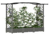 Raised Bed with Trellis and Roof Light Grey 169 x 40 x 125 cm 42032576