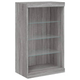 Sideboards with LED Lights 3 pcs Grey Sonoma Engineered Wood 3209133