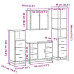 4 Piece Bathroom Furniture Set Brown Oak Engineered Wood 3301274