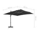 Cantilever Garden Parasol with Aluminium Pole 3x3 m Black 47000