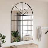 Wall Mirror Black Glass, Iron 150 x 100 cm Minimalistic 3200614