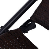 Sun Lounger Brown Poly Rattan, Powder-Coated Steel Medium 42945