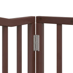 Dog Gate with Door Foldable 4 Panels Brown Oak 320 cm Poplar Wood 352233
