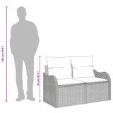 Garden Sofa with Cushion Light Grey 121 x 62 x 69cm Poly Rattan 42006717