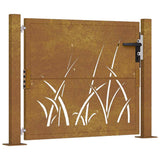 Garden Gate 100x100 cm Corten Steel Grass Design 153173