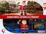 1.8M Lighted Santa Claus Holding Bell Christmas Yard Decorations, Pre-lit Pull Up Santa with 200 79483818