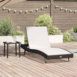 Sun Lounger with Table 2 pcs Black, White 40 x 40 x 40.5 cm 42009981