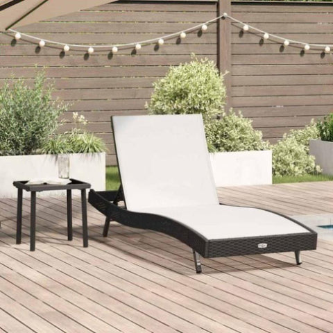 Sun Lounger with Table 2 pcs Black, White 40 x 40 x 40.5 cm 42009981
