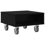 Side Table with Wheels Black Oak 50.5 x 50 x 30 cm 891025