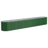 Garden Raised Bed Galvanised Steel 260x40x36 cm Green 318878