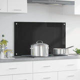 Kitchen Backsplash Black 90 x 50 cm Tempered Glass 42018039