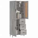 Highboard Grey Sonoma 69.5x34x180 cm Engineered Wood 3200023