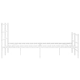 Metal Bed Frame without Mattress with Footboard White 135x190cm 355431