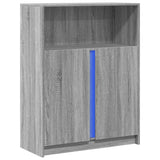 Sideboard with LED Grey Sonoma 77x34x100 cm Engineered Wood 852150