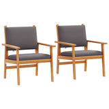 Garden Chair with Cushion 2 pcs Anthracite Solid Acacia Wood 4106580
