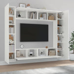 ZNTS 8 Piece TV Cabinet Set White Engineered Wood 3114230