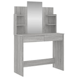 Dressing Table with Mirror Grey Sonoma 96x39x142 cm 837580