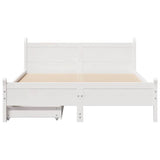 Bed Frame without Mattress White 150x200 cm King Size Solid Wood Pine 3309768