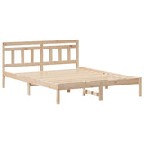 Bed Frame Brown 160 x 200 cm Solid Pine Wood 872365