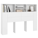 ZNTS Headboard Cabinet White 140x19x103.5 cm 811862