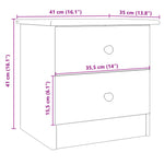 ZNTS Bedside Cabinet ALTA 41x35x41 cm Solid Wood Pine 353915