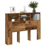 Headboard Cabinet Old Wood 140x19x103.5 cm 856868