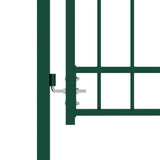 ZNTS Fence Gate with Arched Top Steel 100x175 cm Green 146366