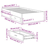 Bed Frame Sonoma oak Engineered wood 100x200 cm Bed Frame 3280421
