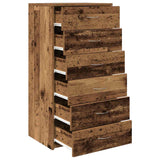 Sideboard with 6 Drawers Old Wood 50x34x96 cm Engineered Wood 855890