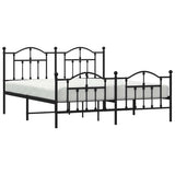 Metal Bed Frame without Mattress with Footboard Black 160x200cm 353460