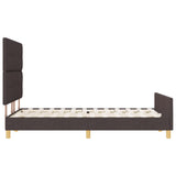 ZNTS Bed Frame Dark Brown 140x190 cm Fabric 3344728