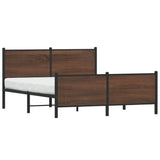 Metal Bed Frame without Mattress Brown Oak 160x200 cm 3301372