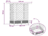 Raised Bed with Trellis and Roof Brown 124 x 40 x 123 cm PP 42032521