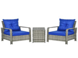 3 Pieces Rattan Bistro Set, Wicker Garden Furniture Set with Storage Coffee Table and Chairs, T3398P320075