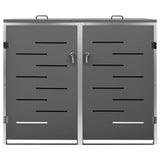 Double Wheelie Bin Shed 138x77.5x115 cm Stainless Steel 149555