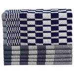 ZNTS 20 Piece Towel Set Blue and White Cotton 136289