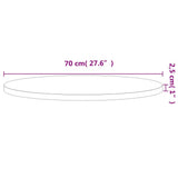 Table Top 70x2.5 cm Round Solid Wood Beech 355917