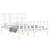 Bed Frame without Mattress White 140x190 cm Solid Wood Pine 3192212