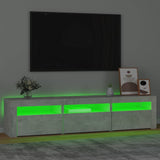 TV Cabinet with LED Lights Concrete Grey 180x35x40 cm 3152757