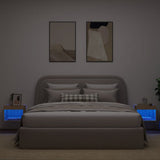 Bedside Cabinets with LED Lights Wall-mounted 2 pcs Sonoma Oak 837118