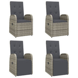5 Piece Garden Dining Set Grey Poly Rattan&Solid Wood Acacia 3157620
