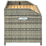 Garden Storage Bench 120 cm Poly Rattan Grey 46481