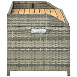 Garden Storage Bench 120 cm Poly Rattan Grey 46481