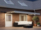 Manual Awning Frame with LEDs Light Grey and White 4 x 2 m 3425799