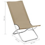 ZNTS Folding Beach Chairs 2 pcs Taupe Fabric 310378