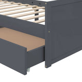 Bed Frame Dark Grey Solid Pine Wood Single Bed Frame 322163