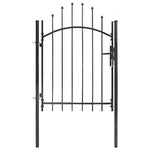 ZNTS Garden Gate Steel 1x1.75 m Black 143059