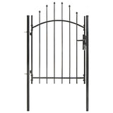 ZNTS Garden Gate Steel 1x1.75 m Black 143059