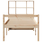 Bookcase Bed without Mattress 90x190 cm Single Solid Wood Pine 3322002